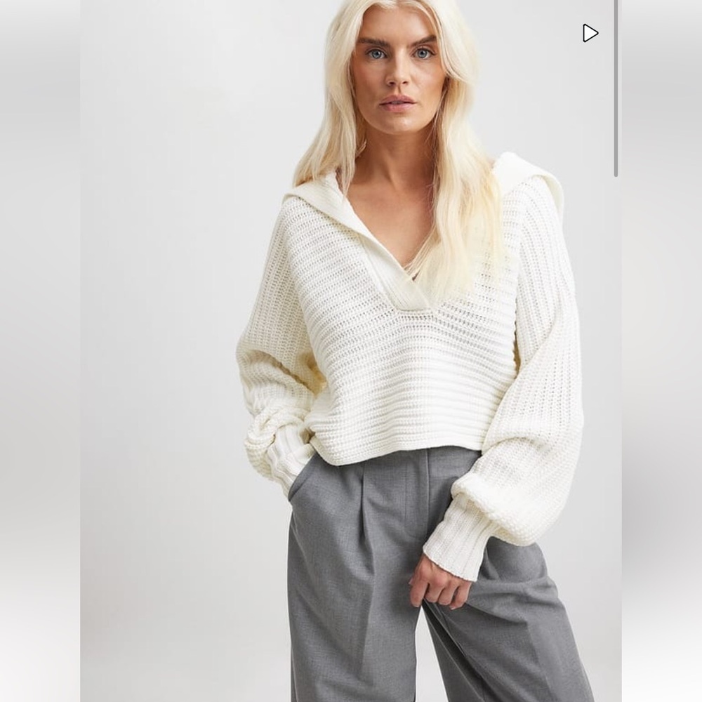 ASOS  NA-KD Big Collar Chunky Knitted Sweater